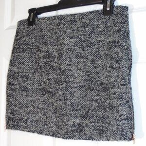 Diane Von Furstenberg Mohair Martini Mini Pencil Skirt Marled Gray Y2K Zip Side